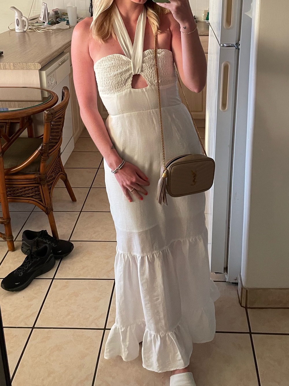 Pink Lily White Halter or Strapless Maxi Dress - Elegant Summer Style